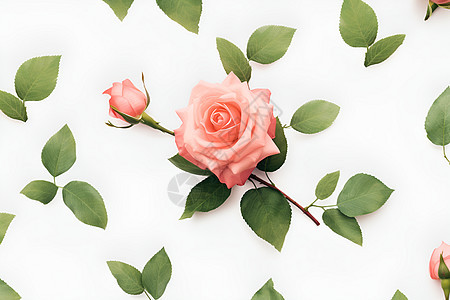 精美的粉色玫瑰花背景图片
