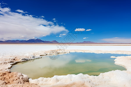 壮观的茶卡盐湖景观高清图片