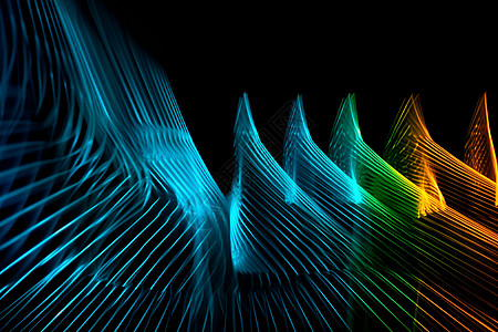 科技感七彩光纤束管概念图图片