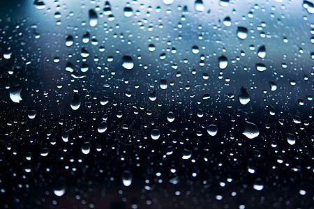 玻璃上透明的雨滴背景图片