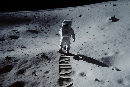探索月球的宇航员背景图片