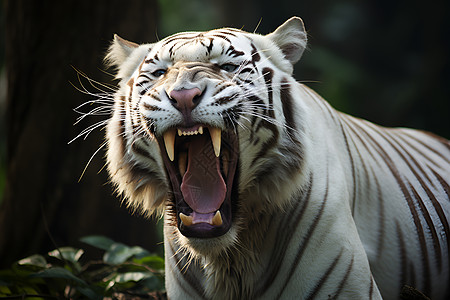 户外凶恶的老虎动物背景图片