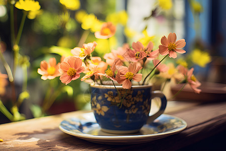 杯子花卉图片