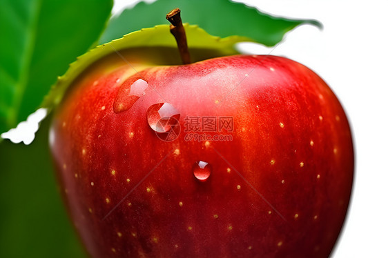 脆甜多汁的红苹果图片