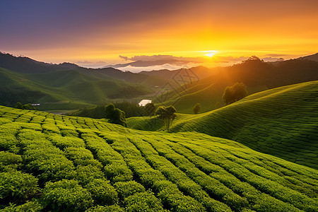 美丽的茶园景色图片