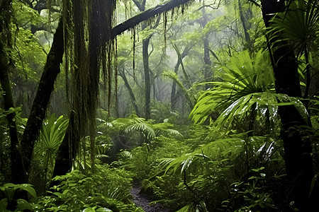 茂密丛林中热带雨林图片