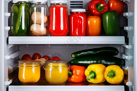 冰箱中新鲜的蔬菜图片