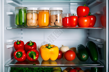 冰箱中的蔬菜图片