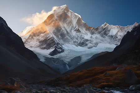 雪山的白色山脉图片