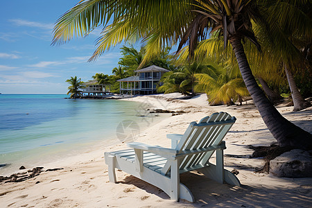 海滩上的休息椅图片