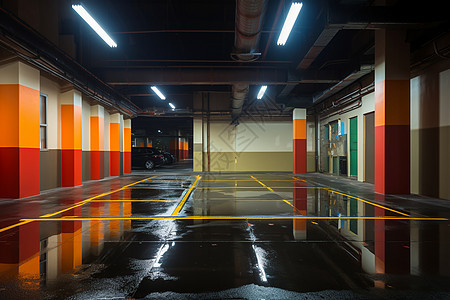 宽敞的地下停车场图片