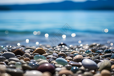 海边石滩背景图片