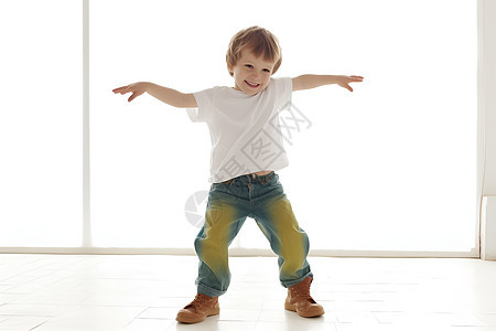 快乐舞蹈的男孩背景图片