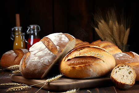 营养丰富的小麦面包背景图片