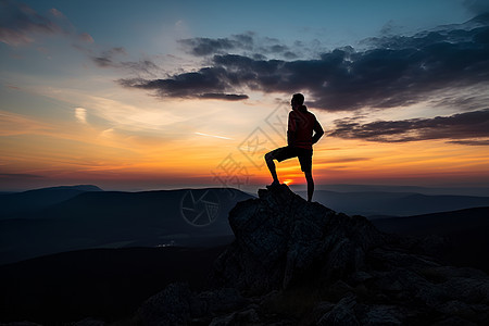 征服山峰的攀登者背景图片