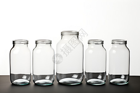 玻璃瓶的排列高清图片
