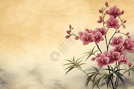 复古风格的兰花背景背景图片
