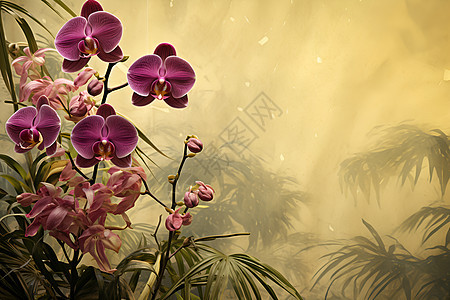 手绘艺术的兰花背景背景图片