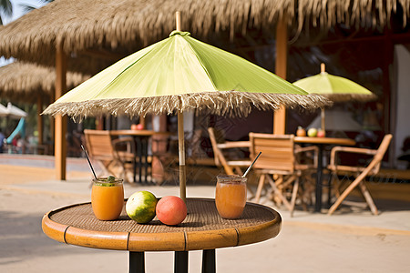 热带海滩的度假餐厅背景图片
