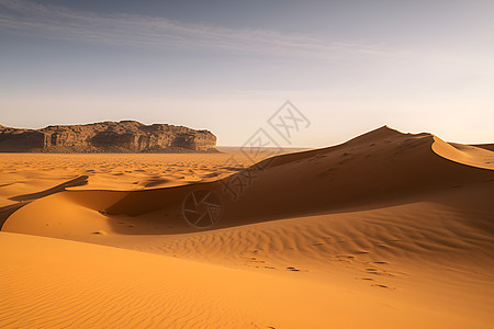 徒步旅行的撒哈拉沙漠背景图片