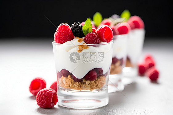 营养丰富的水果燕麦酸奶图片