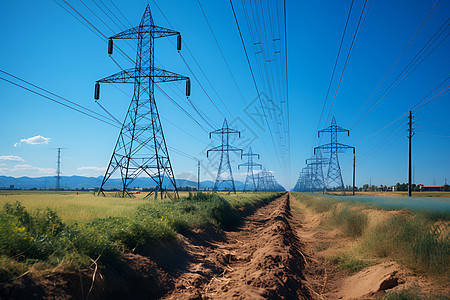 工业输送电力的电塔图片