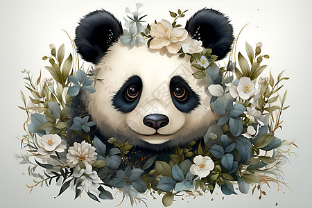 熊猫绘画背景图片