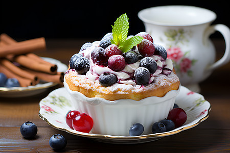 蓝莓杯子蛋糕图片