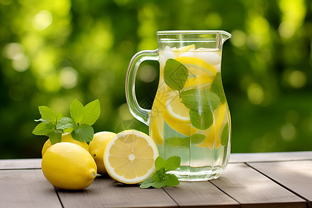 清新夏日柠檬汁背景图片