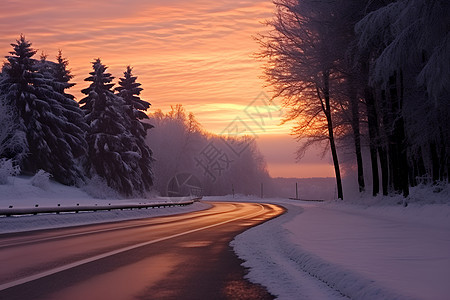 冰雪之路背景图片