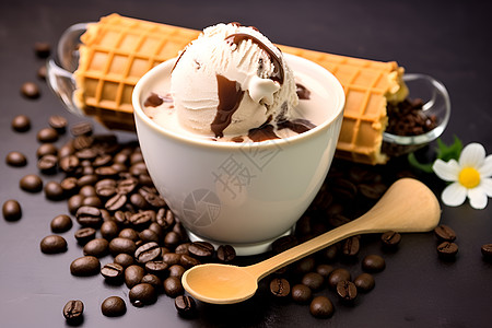 冰淇淋和咖啡的诱惑图片