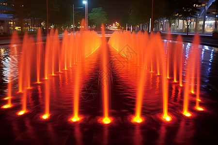 夜幕下的喷泉背景图片