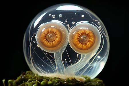 玻璃珠中的蜗牛卵图片