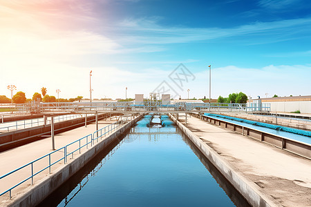 水治理大型建筑的工厂背景