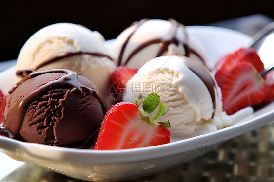 美味的冰淇淋甜点图片