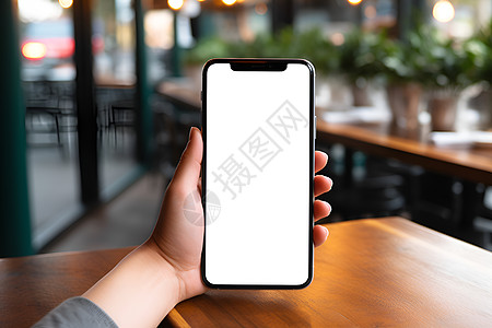 手握手机餐厅手机高清图片