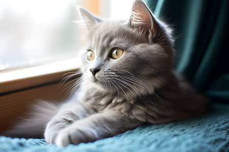 窗台上的英短猫图片