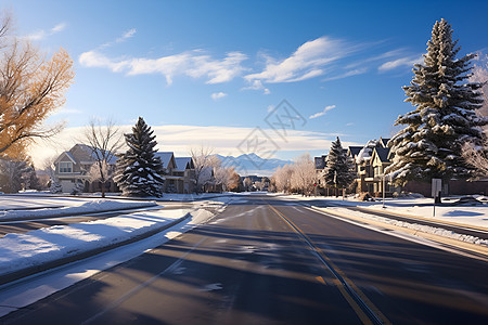 冬日道路背景图片