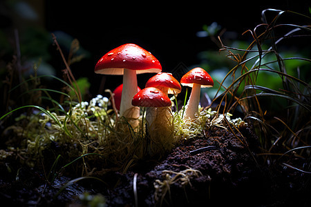 红色的蘑菇背景图片