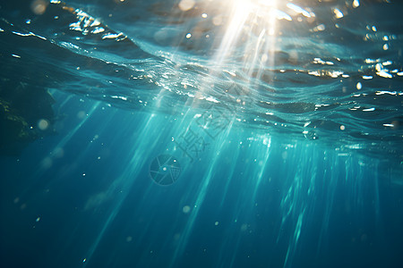 阳光透过水面的光波图片