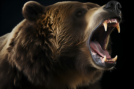 狂吼的棕熊图片
