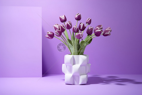 漂亮的紫色花束图片