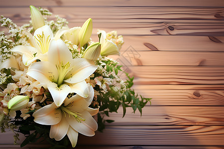 温馨的百合花束图片