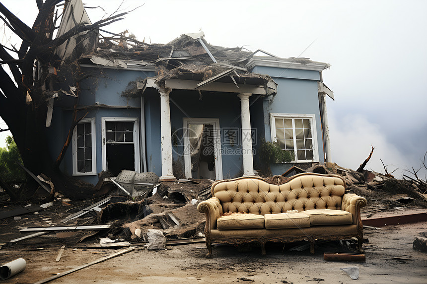 台风摧毁的家园图片