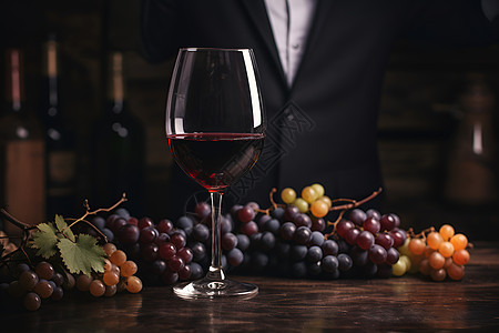 葡萄间的葡萄酒图片