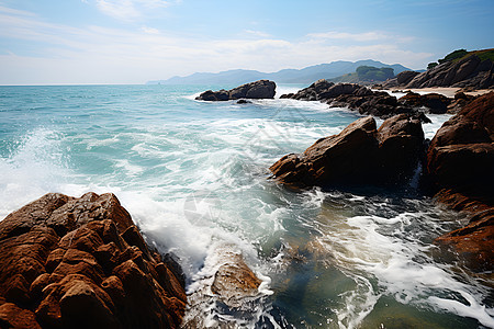 户外壮观的海浪背景图片