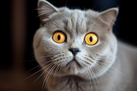 灰猫的黄色眼睛图片