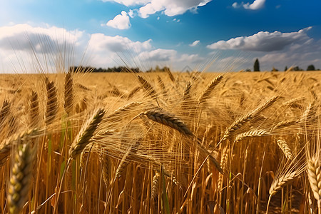 田野中的小麦庄稼图片