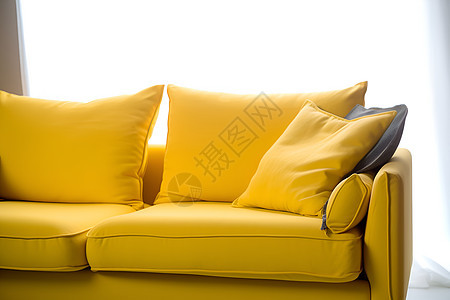 舒适的黄色沙发背景图片