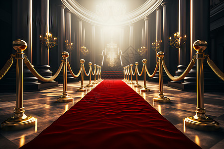 电影节红毯红毯和栏杆背景